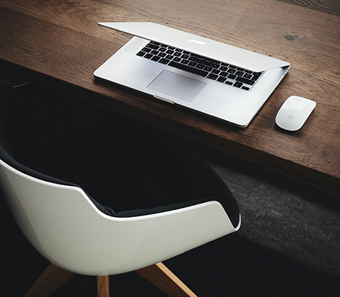 A laptop on a table